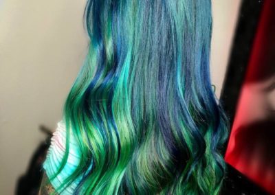 Las Vegas hair stylist - long mermaid blue green hair