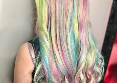 Las Vegas hair stylist - long rainbow hair