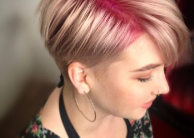Las Vegas hair stylist - short pink hair